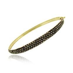 18k Gold and Silver 1 1/2ct TDW Brown Diamond Bracelet (I2)