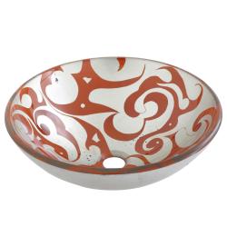 Geyser Glass Vessel Arabic Pattern Vanity Vessel Bathroom Sink