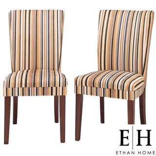 ETHAN HOME Parson Striped Upholstered Dining Chair (Set of 2)
