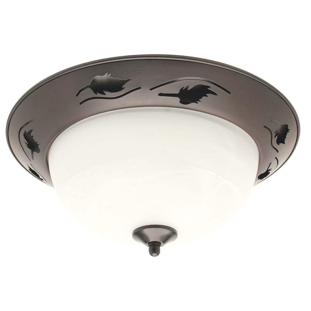 Chocolate Bronze 2-light Flush Mount Ceiling Fixture