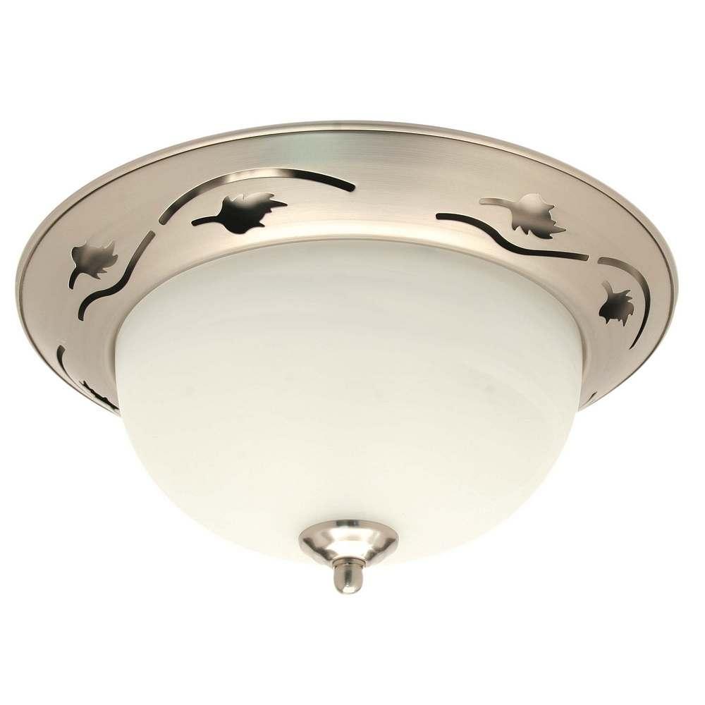 Flush-mount 2-light Brushed Nickel Ceiling Fixture