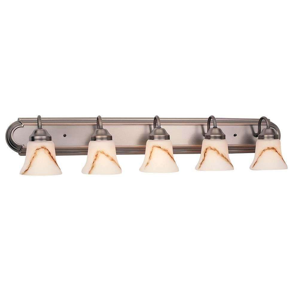 Burnished Antique Bronze 5-light Satin Glass Vanity