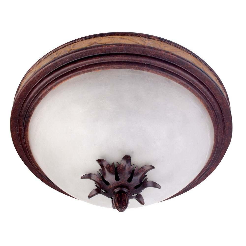 Gilded Antique Bronze 2-light Flush-mount Light Fixture