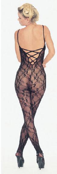 Leg Avenue Crotchless Bodystocking Floral Lace Lingerie