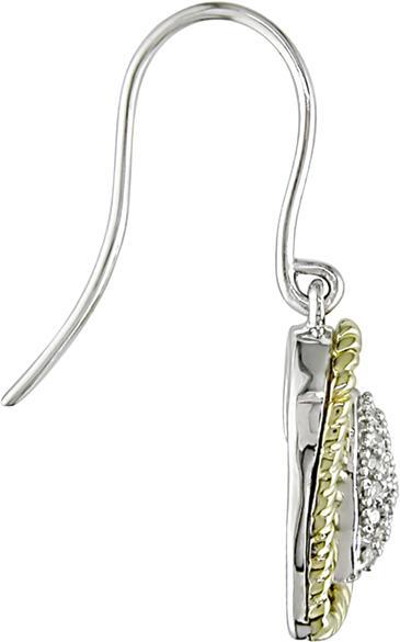 10k Gold and Silver 1/5ct TDW Diamond Heart Earrings