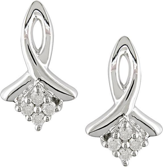14k White Gold 1/10ct TDW Diamond Earrings