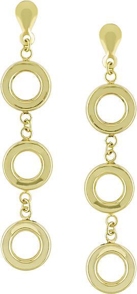 10k Yellow Gold Open Circle Dangling Earrings