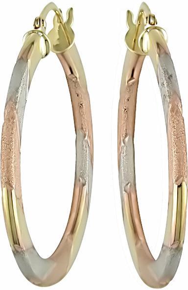 10k Tri-tone Gold 26-mm Hoop Earrings