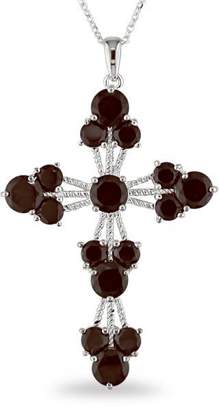 Sterling Silver Garnet Cross Necklace