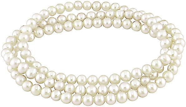 White Freshwater Pearl Elastic Bracelets (Set of 3) (4-4.5 mm)
