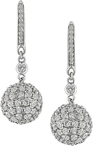 Sterling Silver Cubic Zirconia Ball Earrings