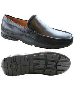 HS Trask Men's Black Driving Moc Leather Loafers