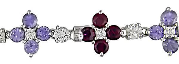 14k Gold Sapphire/ 1ct TDW Diamond Flower Necklace (G-H, SI)