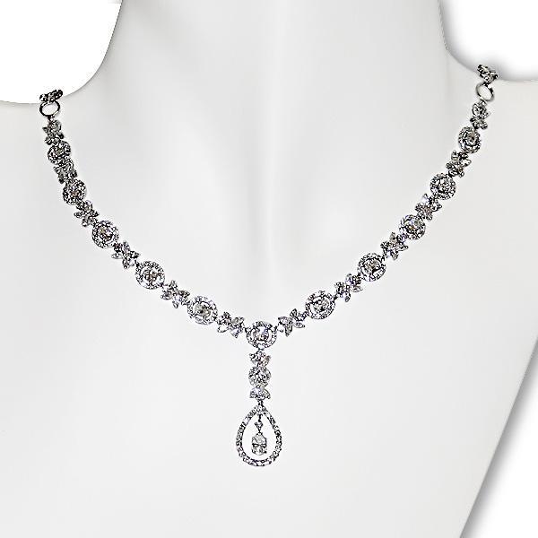 18k White Gold 6 1/10ct TDW Diamond Drop Necklace