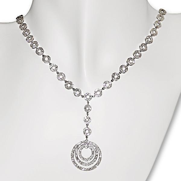 14k White Gold 2 1/5ct TDW Diamond Drop Necklace