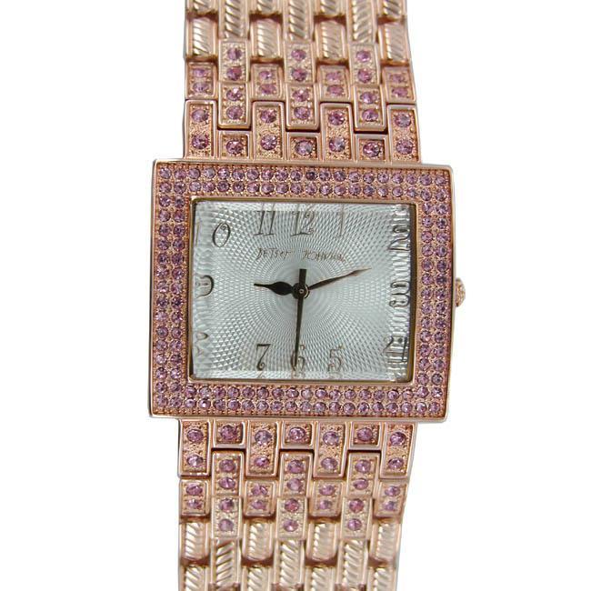 Betsey Johnson Women's Rose Gold Pink Crystal Watch