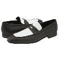 Donald J Pliner Men's Moet Black/ White Penny Loafers