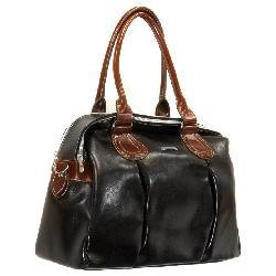 La Philipe Dual Handle Dual Zip Satchel Bag