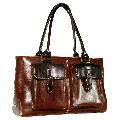 La Philipe Two-tone Brown Women's Dual-handle Satchel