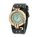 Lucky Women's Goldtone Green Leather Strap Watch