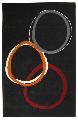 Circles Charcoal New Zealand Wool Rug (2' x 3')
