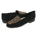 Bouquets Koto Black Suede Leather / Leopard Print