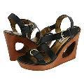 Steve Madden Champyun Black Leather Sandals