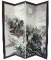 'Bridge To The Full Moon' 6-foot High Silk Room Divider (China)