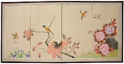 'Birds on the Tree' Silk Painting (China)