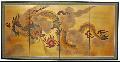 Gold Leaf 'Dragon in the Sky' Silk Screen Painting (China)