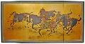 Gold Leaf 'Riders in the Storm' Silk Painting (China)