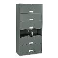 HON 600 Series 6-shelf Legal File Cabinet with Receding Doors