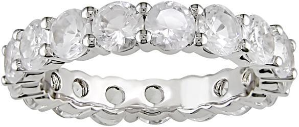 10k White Gold Created White Sapphire Eternity Band