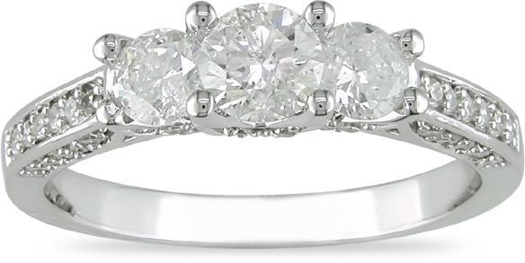 14k White Gold 1ct TDW Diamond 3-stone Ring (I-J, I2)
