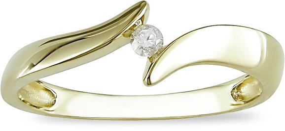 10k Yellow Gold Diamond Accent Bypass Ring