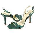 Lumiani Fawn Forest Green Satin Sandals