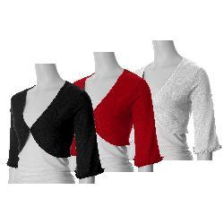 Sangria Women's 3/4-sleeve Cropped Bolero Sweater