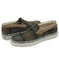 Sperry Top-Sider Striper Slip On Green Wool Plaid Slip-ons