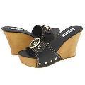 Steve Madden Hulla Black Leather Sandals