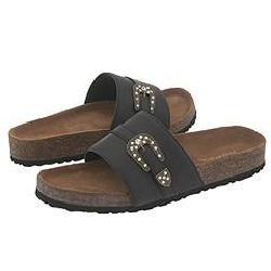 Roper Buckle Slide Sandal Black W/Rhinestone Buckle Sandals