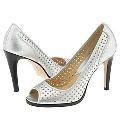 MICHAEL Michael Kors Rose Open Toe Silver Pumps/Heels