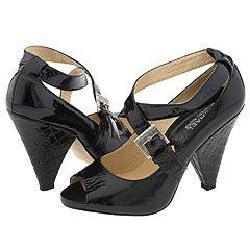 MICHAEL Michael Kors Alexandra Cross Strap Black Crinkled