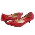 MICHAEL Michael Kors Astor Grommet Kitten Red Patent Pumps/Heels