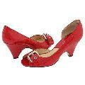 MICHAEL Michael Kors Brookville Open Toe Red Patent Crocco Pumps/Heels