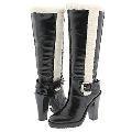 MICHAEL Michael Kors Derby Boot Suede Black Patent Leather Boots