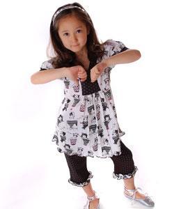 Sophia's Style Girl's Retro V-neck Outfit