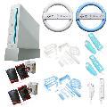 Nintendo Wii Friends Bundle- 2 Steering Wheels, 2 Remotes, 2 Boxing Gloves and More