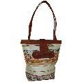 Handwoven Tapestry Leather Handbag (Ecuador)