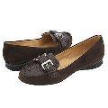 Naturalizer Absolute Brown Suede/Croco Plug Loafers