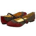 Type Z Renee Brown Tweed/Red Patent Flats
